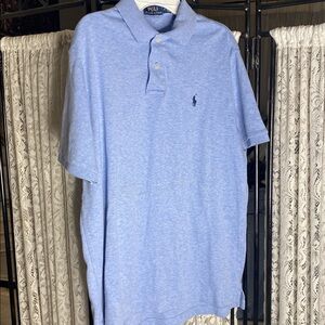 Polo Ralph Lauren Pima Soft Touch Polo Shirt Med Light Blue short sleeve pony